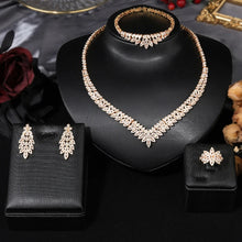 Load image into Gallery viewer, 4-piece Cubic Zirconia Bridal Jewelry Set