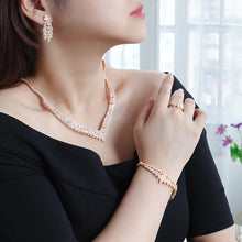 Load image into Gallery viewer, 4-piece Cubic Zirconia Bridal Jewelry Set