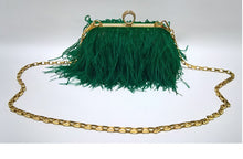 Load image into Gallery viewer, Designer Ostrich Fur Feather Clutch Bag