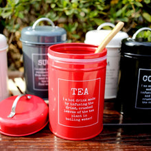 Load image into Gallery viewer, Tea Coffee Sugar Metal Jar