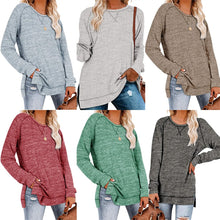 Load image into Gallery viewer, Casual Long Sleeve Solid Split Tops