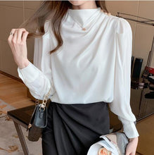 Load image into Gallery viewer, Puff Sleeve Satin Shirt
