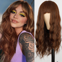 Load image into Gallery viewer, Synthetic Long Multi-Colour Curly Wig with Bangs