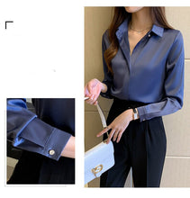 Load image into Gallery viewer, Long Sleeve Satin Shirt