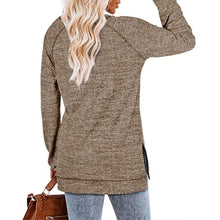 Load image into Gallery viewer, Casual Long Sleeve Solid Split Tops