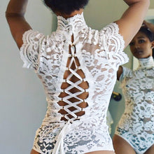 Load image into Gallery viewer, Full Lace See-through Lingerie Bodysuit