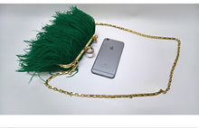 Load image into Gallery viewer, Designer Ostrich Fur Feather Clutch Bag