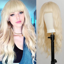 Load image into Gallery viewer, Synthetic Long Multi-Colour Curly Wig with Bangs