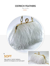 Load image into Gallery viewer, Designer Ostrich Fur Feather Clutch Bag