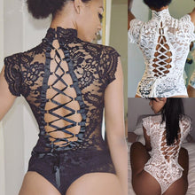 Load image into Gallery viewer, Full Lace See-through Lingerie Bodysuit