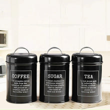Load image into Gallery viewer, Tea Coffee Sugar Metal Jar