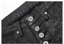 Load image into Gallery viewer, High Waist Leopard Pu Leather Pants