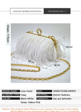 Load image into Gallery viewer, Designer Ostrich Fur Feather Clutch Bag
