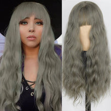 Load image into Gallery viewer, Synthetic Long Multi-Colour Curly Wig with Bangs