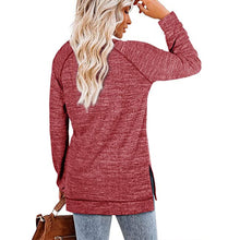 Load image into Gallery viewer, Casual Long Sleeve Solid Split Tops