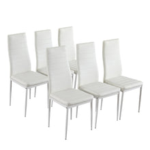 Load image into Gallery viewer, 7 Piece Dining Table Set 6 Chairs Glass Metal
