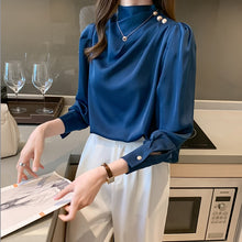Load image into Gallery viewer, Puff Sleeve Satin Shirt