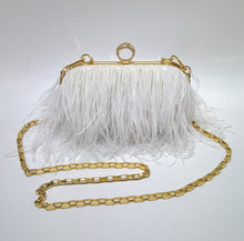 Load image into Gallery viewer, Designer Ostrich Fur Feather Clutch Bag