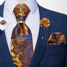Load image into Gallery viewer, Men's Designer Tie Ring Hanky Cufflinks Set