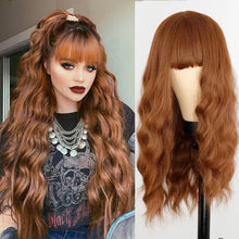 Load image into Gallery viewer, Synthetic Long Multi-Colour Curly Wig with Bangs