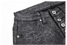 Load image into Gallery viewer, High Waist Leopard Pu Leather Pants