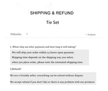 Load image into Gallery viewer, Assorted Neck Ties with Pocket Square Cufflinks and Boutonnière