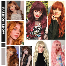 Load image into Gallery viewer, Synthetic Long Multi-Colour Curly Wig with Bangs