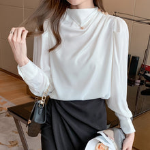Load image into Gallery viewer, Puff Sleeve Satin Shirt