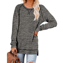 Load image into Gallery viewer, Casual Long Sleeve Solid Split Tops
