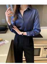 Load image into Gallery viewer, Long Sleeve Satin Shirt