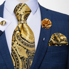 Load image into Gallery viewer, Men's Designer Tie Ring Hanky Cufflinks Set