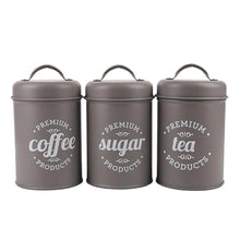 Load image into Gallery viewer, Tea Coffee Sugar Metal Jar