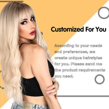 Load image into Gallery viewer, Blonde Curly Synthetic Wig with Bangs