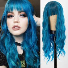 Load image into Gallery viewer, Synthetic Long Multi-Colour Curly Wig with Bangs