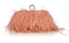 Load image into Gallery viewer, Designer Ostrich Fur Feather Clutch Bag