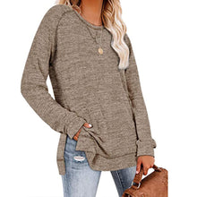 Load image into Gallery viewer, Casual Long Sleeve Solid Split Tops