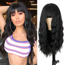 Load image into Gallery viewer, Synthetic Long Multi-Colour Curly Wig with Bangs