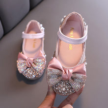 Load image into Gallery viewer, Rhinestone Bow Princess Dance Shoes