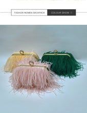 Load image into Gallery viewer, Designer Ostrich Fur Feather Clutch Bag