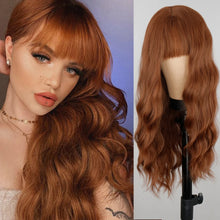 Load image into Gallery viewer, Synthetic Long Multi-Colour Curly Wig with Bangs
