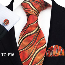 Load image into Gallery viewer, Men's Luxury Floral Neckties with Pocket Square and Cuff-links