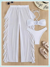 Load image into Gallery viewer, 3-Piece Floral Print Knot Front Bikinis