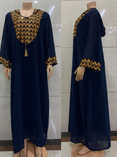 Load image into Gallery viewer, Hooded Abaya Knitted Kaftan Evening Dresses