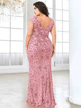 Load image into Gallery viewer, Plus Size Elegant Sequin Evening Dress