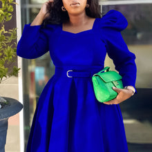 Load image into Gallery viewer, Short Sleeve Split bodycon ruffles midi prom Dress