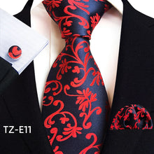 Load image into Gallery viewer, Luxury Men's Ties with Pocket Square & Cufflinks