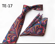 Load image into Gallery viewer, Luxury Men's Ties with Pocket Square & Cufflinks