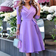 Load image into Gallery viewer, V-neck Strap Waist Dresses