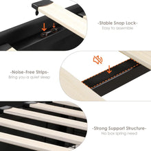 Load image into Gallery viewer, LED Bed Frame Charging Station and 4 Storage Drawers PU Upholstered Platform Bed