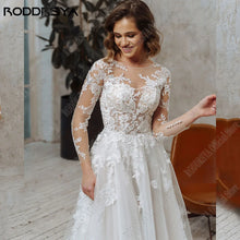 Load image into Gallery viewer, Elegant Long Sleeves A-Line Wedding Dress